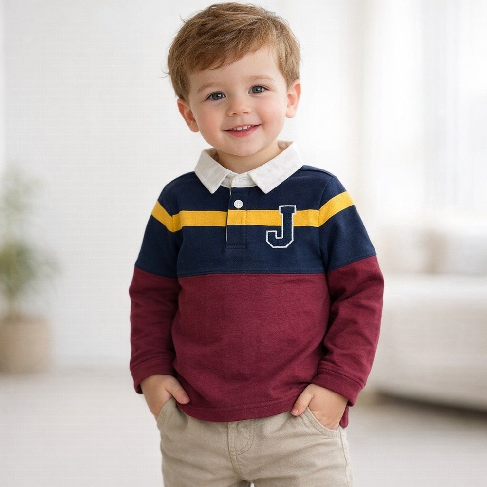 New Janie and Jack Striped Rugby Shirt‎ Cotton 2T